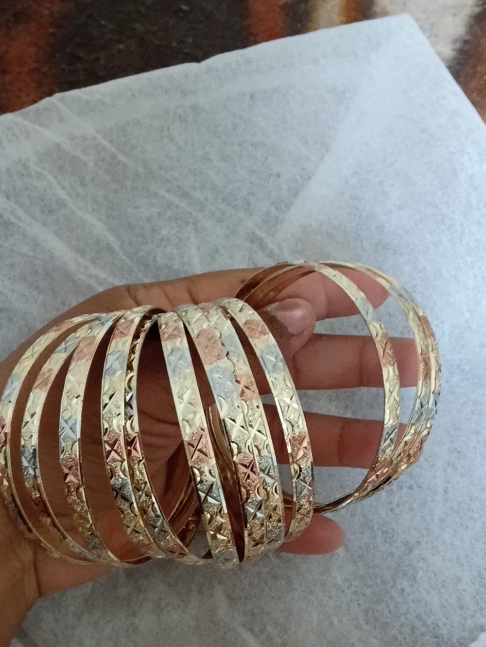 Argollas(Bracelet) Oro Laminado Size 7